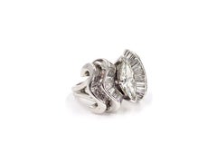 Marquise and Baguette Platinum Modern Diamond Ring