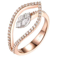 Marquise and Princess Cut Diamonds Ring in 18 Karat Gold