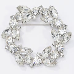 Pendientes y Alfiler de Plata en Racimo de Cristal Marquesa y Redondo, Vintage