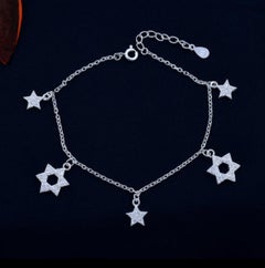 925 Sterling Silver Moissanite Bracelet Star Shaped Bracelet Minimalist Gift.
