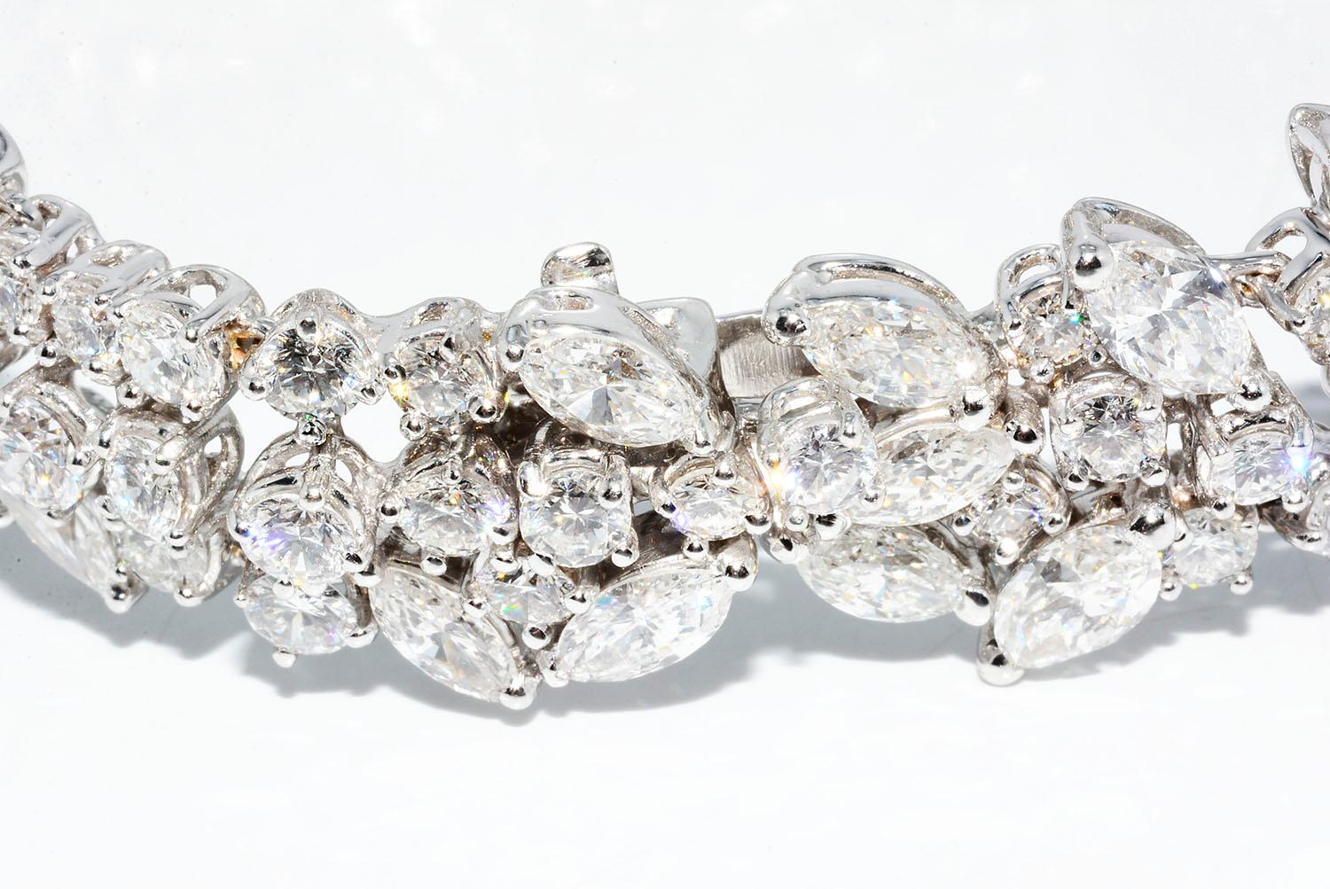 Marquise and Round Diamond Bracelet In New Condition In New York, NY