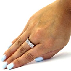 Marquise and Round Diamond Ring in White Gold