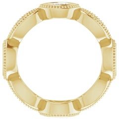 Marquise and Round Diamond Wedding Ring Eternity Band 18k Yellow Gold 0.90 Carat