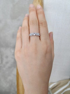 Marquise Aquamarine and Round Aquamarine Wedding Ring Band in 18K White Gold