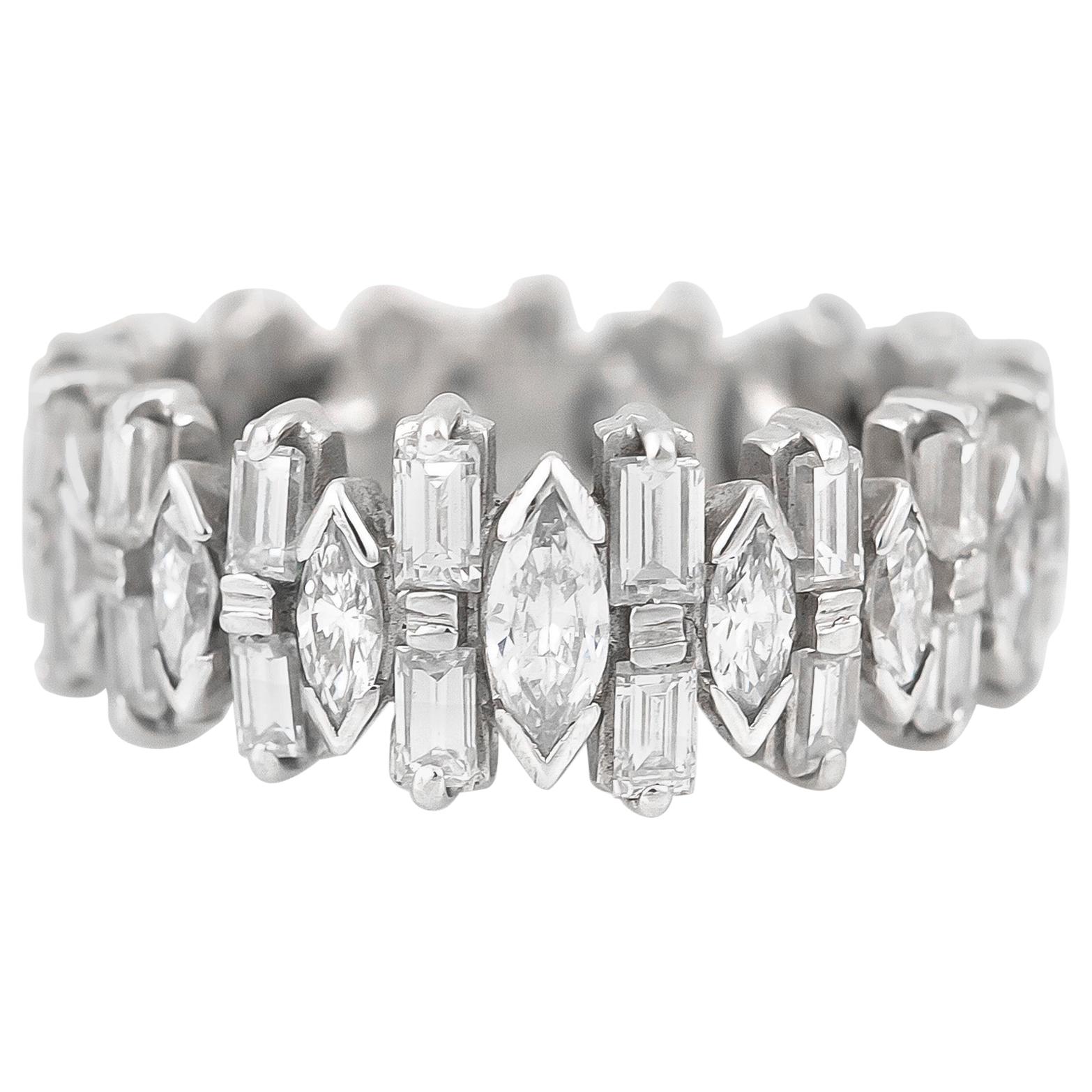 Marquise and Baguette Diamonds Band