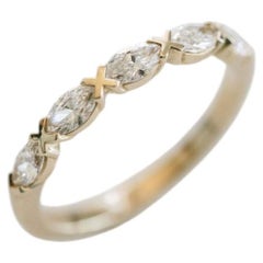 Marquise Band Brilliant White 14K White Gold Classic Charm Modern Classic