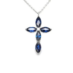 Marquise Blue Sapphires  Necklace