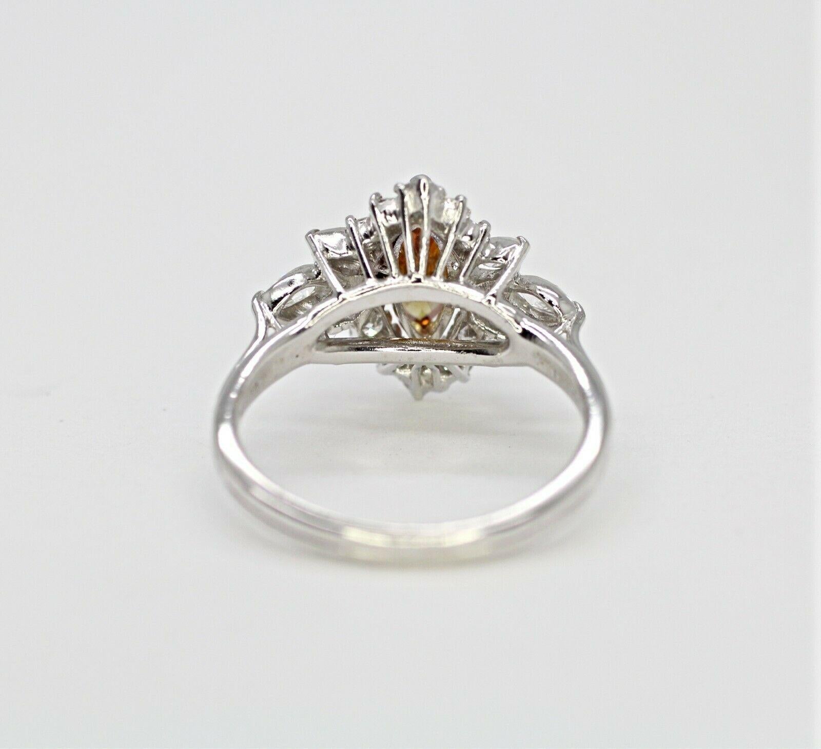 Contemporary Marquise Brilliant Fancy Orangy-Brown Color, SI2 in Clarity Diamond Ring