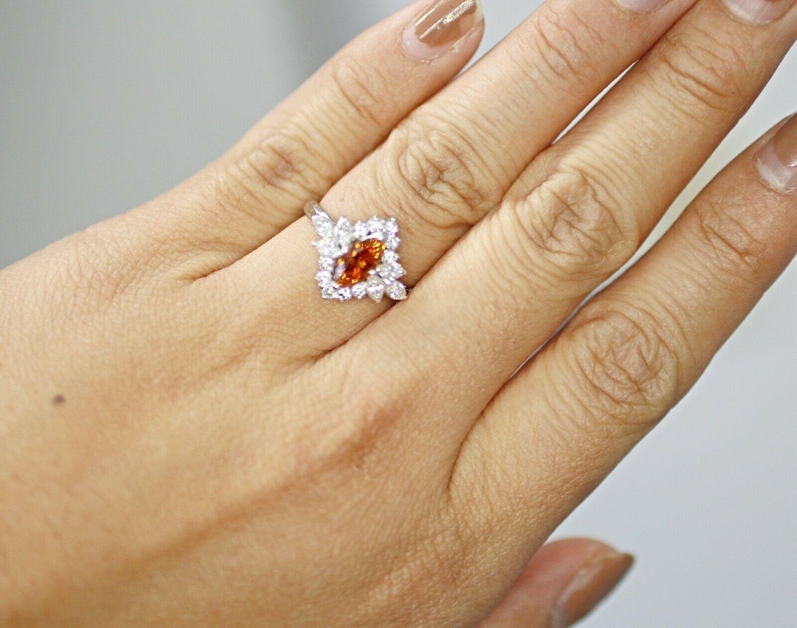 Marquise Brilliant Fancy Orangy-Brown Color, SI2 in Clarity Diamond Ring In New Condition In Los Angeles, CA