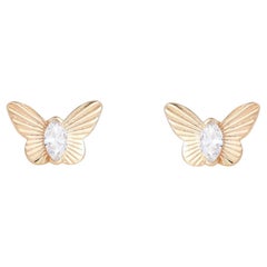 Marquise Butterfly 14K (or 18k upon request) Yellow Gold Stud Earrings