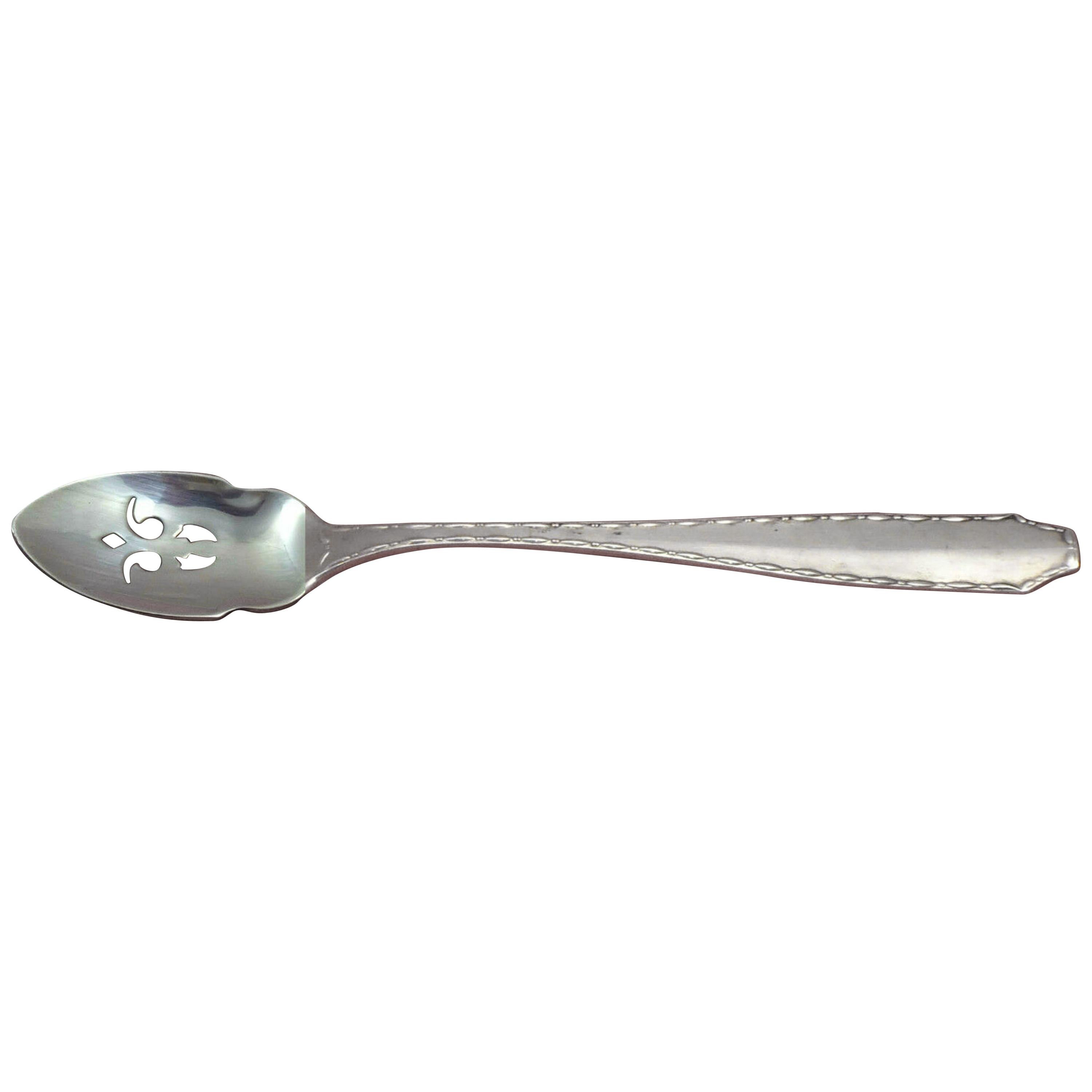 Young Love By Oneida Sterling Silver Olive Spoon Pierced 5 7/8" Custom 