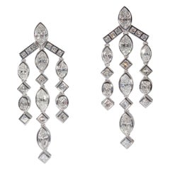 Marquise Chandellier 18K Weiße Diamant-Ohrringe