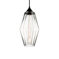 Marquise Crystal Optique Handblown Modern Glass Pendant Light, Made in the USA