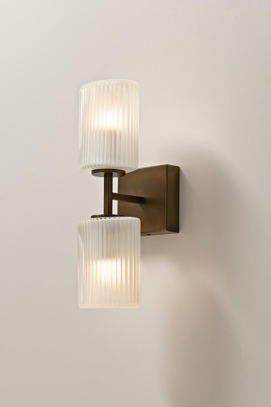 Marquise Cuspide Wall Sconce by MM Lampadari
Dimensions: D 16 x W 12 x H 39 cm.
Materials: Burnished metal and blown glass.

Different finishes are available. All our lamps can be wired according to each country. If sold to the USA it will be wired