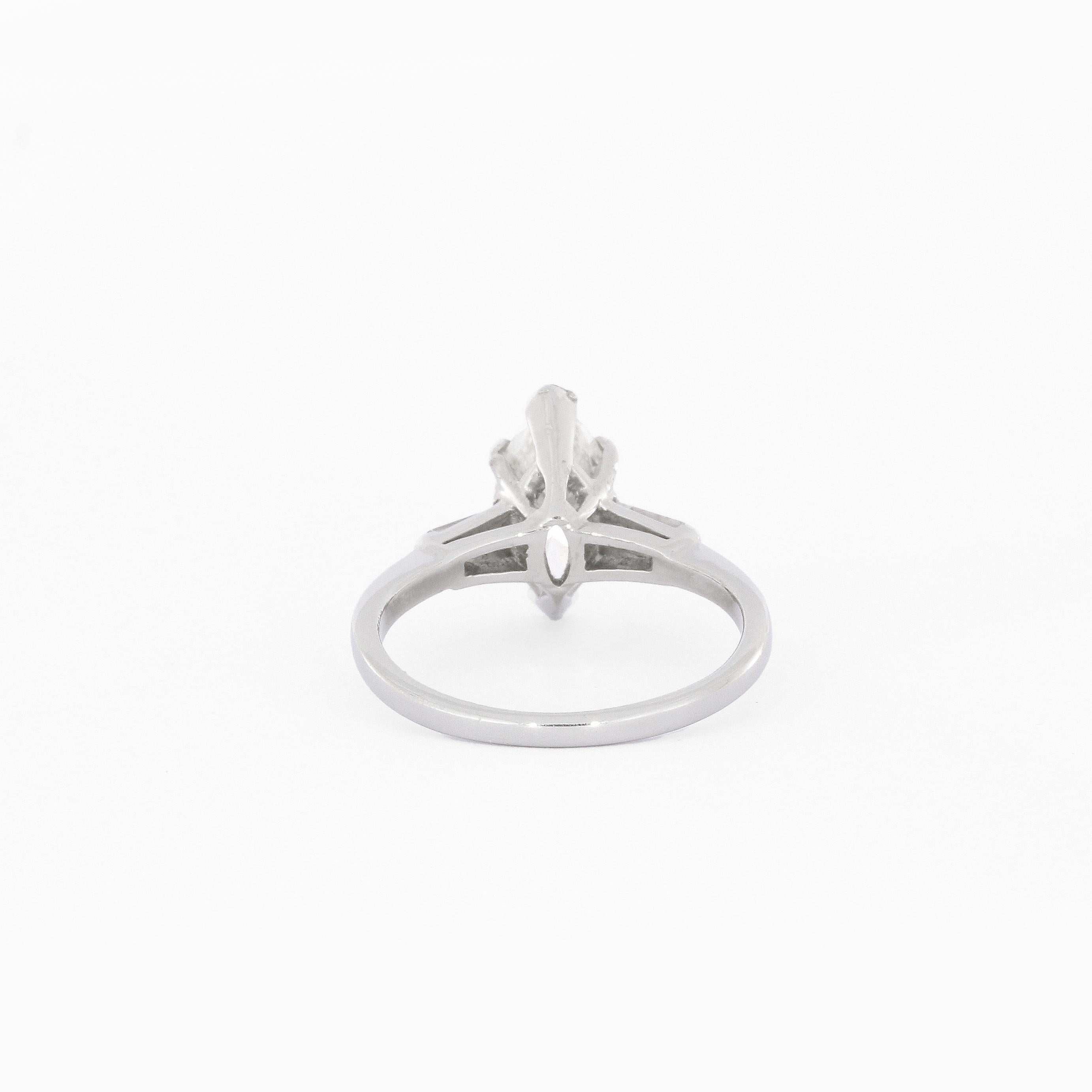 Women's Marquise Cut 1.01 Carat Diamond Solitaire Ring in Platinum For Sale