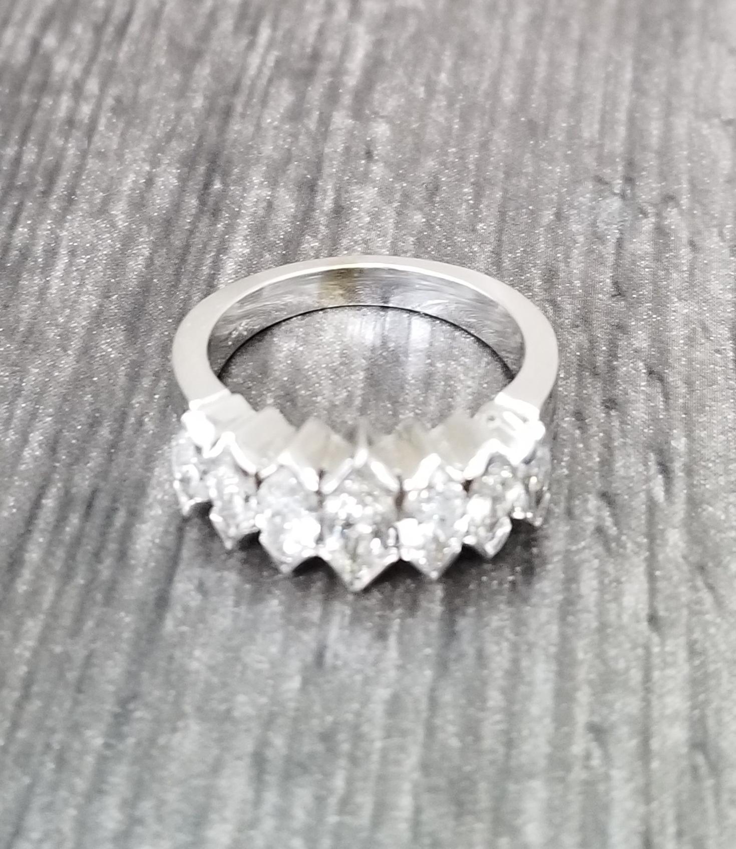 Contemporary Marquise Cut 1.55cts. Diamond Wedding Ring For Sale