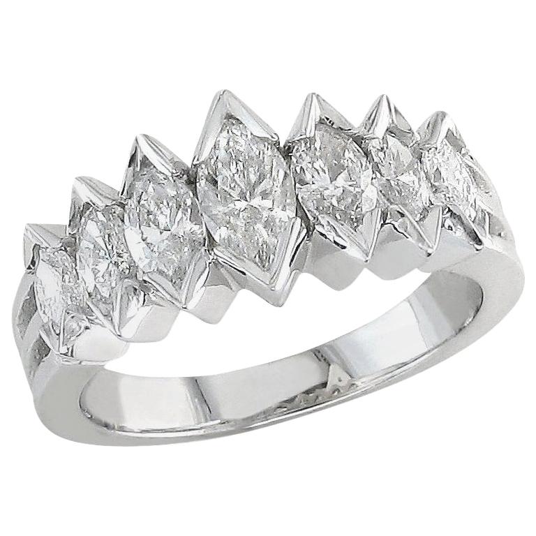 Marquise Cut 1.55cts. Diamond Wedding Ring For Sale