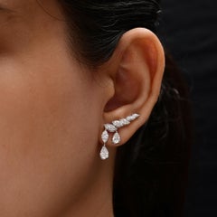 Marquise Cut 1,65 Karat Diamant Tropfen Ohrringe 14k Weißgold Schmuck
