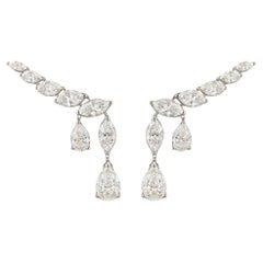 Marquise Cut 1,65 Karat Diamant Tropfen Ohrringe 14k Weißgold Schmuck