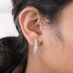 Marquise Cut 1.71 Ct SI/H Diamond Open Hoop Earrings Fein 18k Weißgold