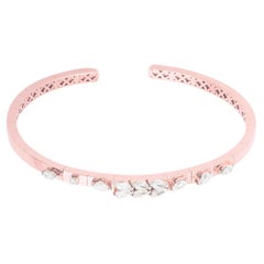 Spectrum Jewels 1 Carat SI/H Natural Diamond 14 Karat Rose Gold Cuff Bracelet