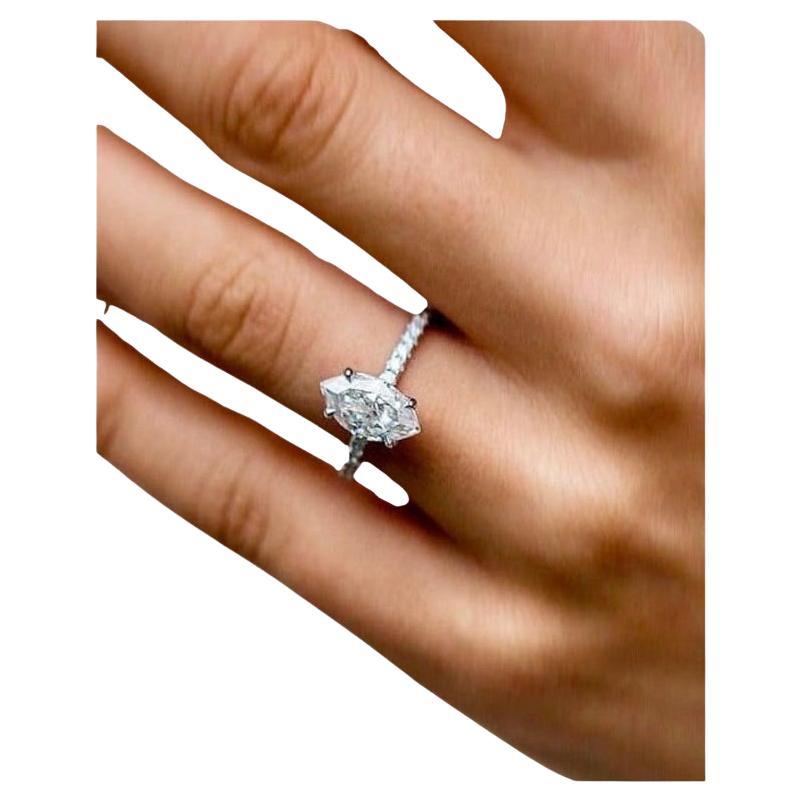 Marquise Cut 2 CT Moissanite Solitaire Verlobungsring 925 Sterling Silber Ring.