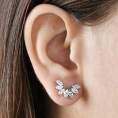 Marquise Cut 2Ct Natural Diamond Stud Earrings In 14K Gold Alle Tarife gezahlt