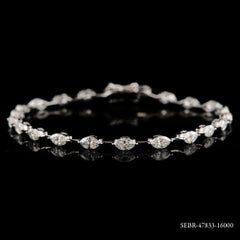 Marquise Cut 4.38 CT H Color Si Clarity Natural Diamond Station Bracelet