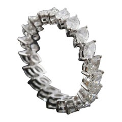 Marquise Cut Diamond 0.15 Carat Eternity Ring in 18 Karat Gold