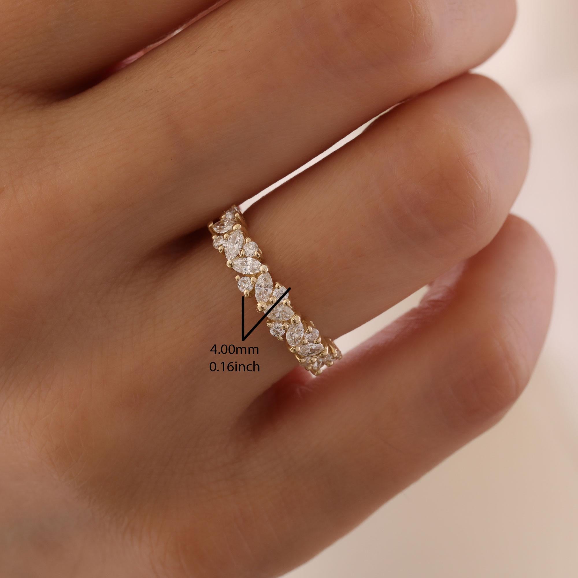 For Sale:  Marquise Cut Diamond 0.64ct Half Eternity Band 6