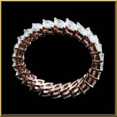 Marquise Cut Diamond 1/10 Carat Eternity Ring in 18 Karat Gold