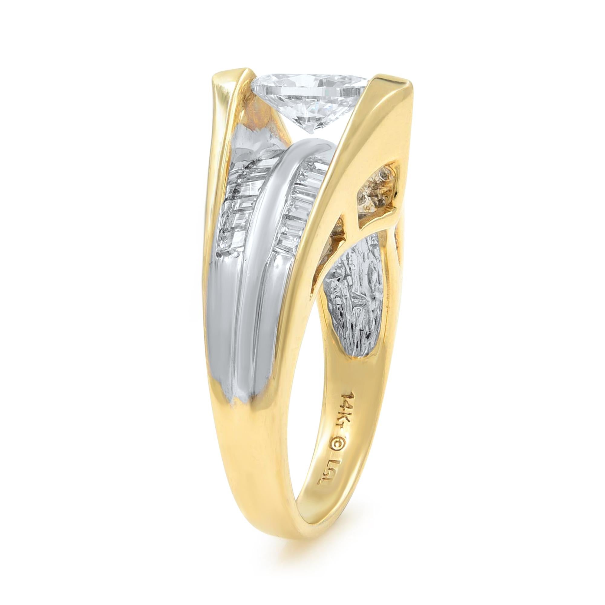 Women's Marquise Cut Diamond Accented Ladies Engagement Ring 14K Yellow Gold 0.82cttw For Sale