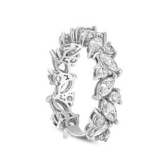 Marquise Cut Diamond Anniversary Ring in 18K White Gold, 1.49ct