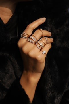 14K Yellow Gold Marquise Diamond Engagement Band Ring for Women