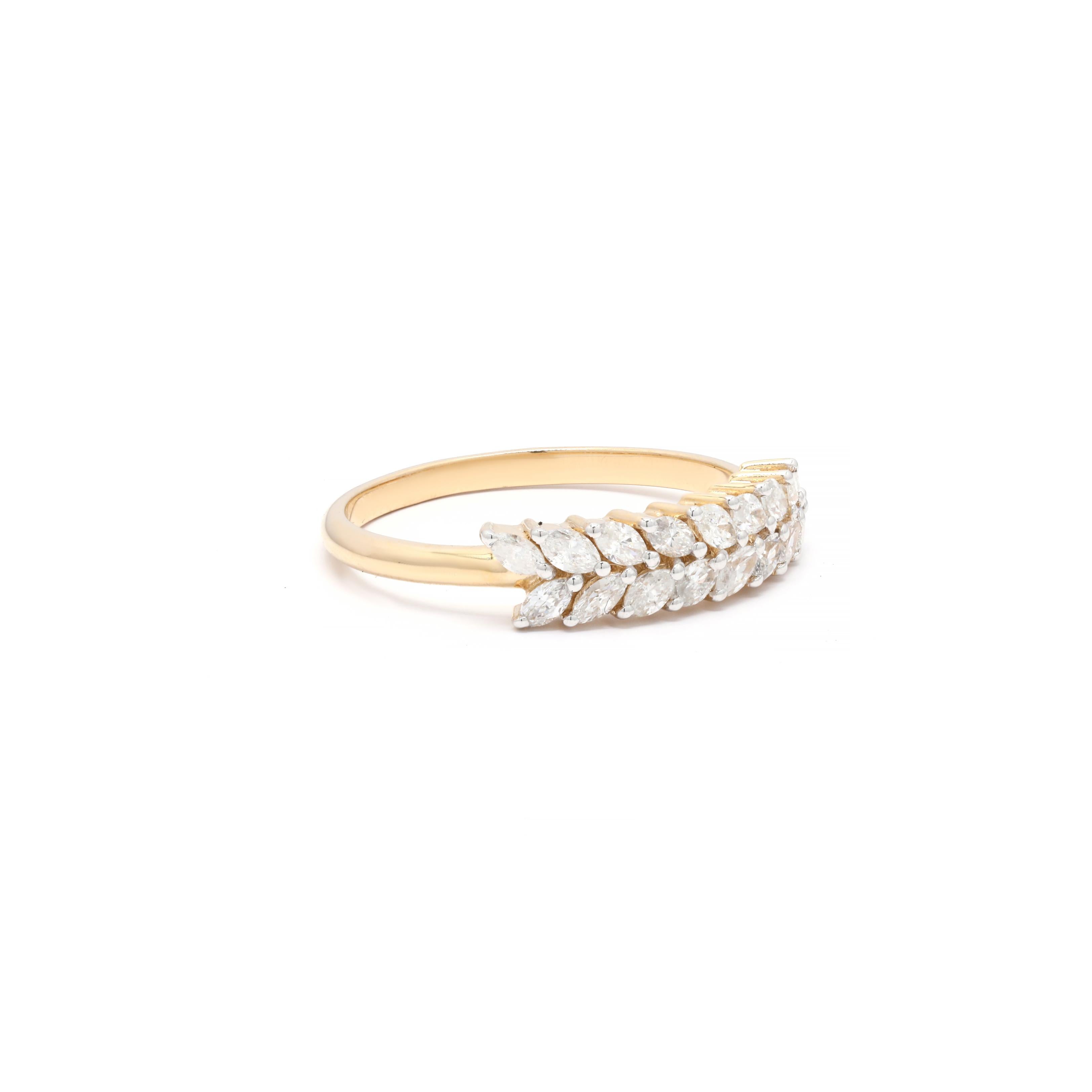 Im Angebot: Verlobungsring aus 14 Karat Gelbgold mit Marquise-Diamant für Damen () 3