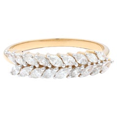 Marquise Cut Diamond Cluster Ring in 14K Yellow Gold