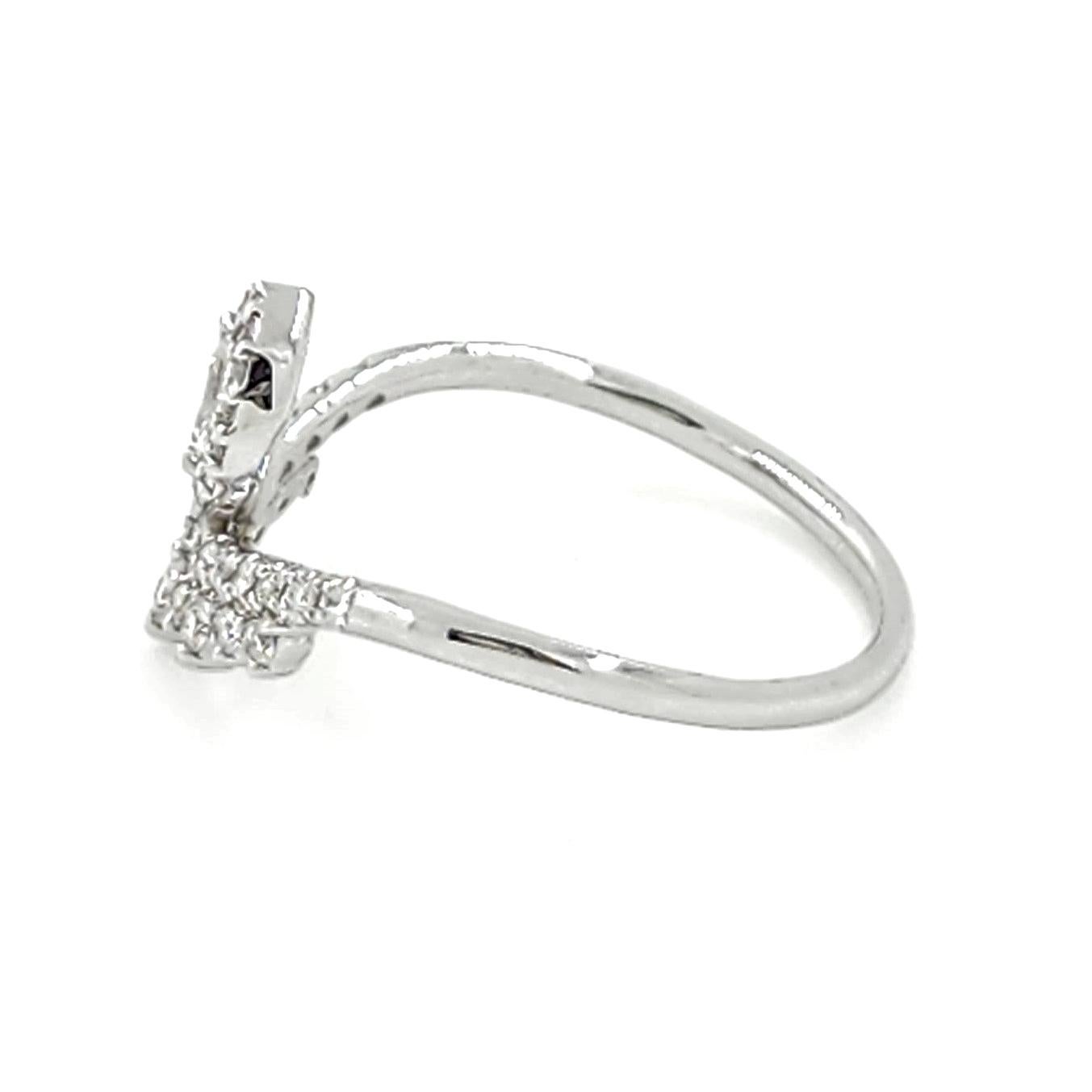 Contemporary Marquise Cut Diamond Cluster Ring in 18 Karat White Gold For Sale