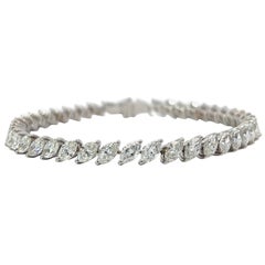 Marquise Cut Diamond Diagonal Tennis Bracelet in 18KW (10.2ct VVS) by Arnav