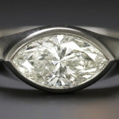 Marquise Cut Diamond East West Solitaire Ring in Platinum