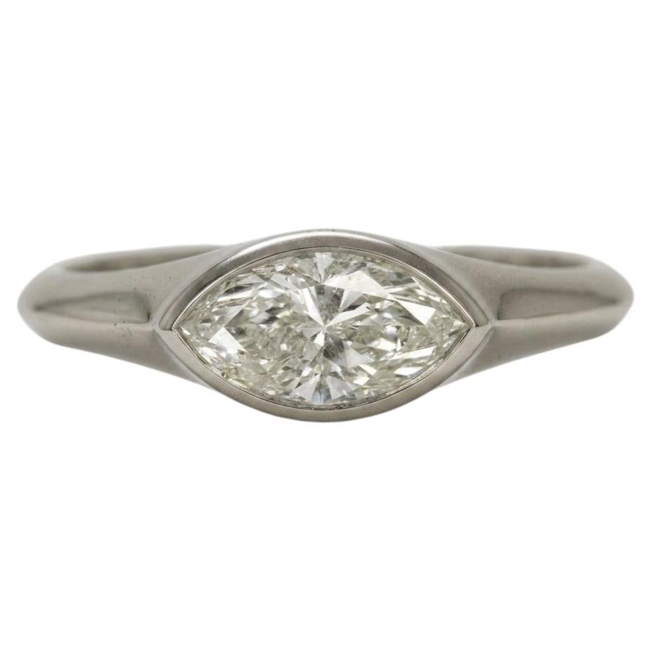 Marquise Cut Diamond East West Solitaire Ring in Platinum