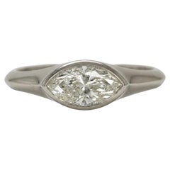 Marquise Cut Diamond East West Solitaire Ring in Platinum