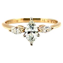 Marquise Cut Diamond Engagement Ring .69ct Mined Diamond 14K Stylecrest