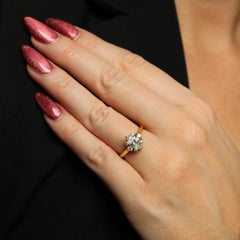 Bague de fiançailles en or jaune 18K avec diamant taille marquise - Taille 7.5