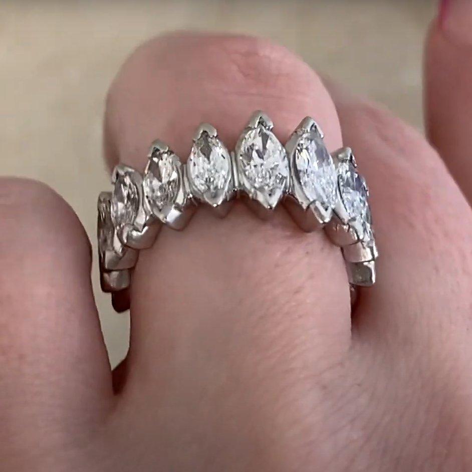 Marquise Cut Diamond Eternity Band (Approx. 4.5-Carats), Platinum (Marquiseschliff) im Angebot