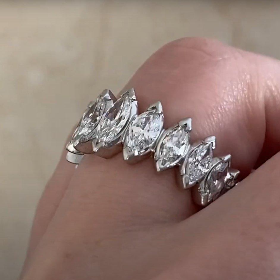 Marquise Cut Diamond Eternity Band (Approx. 4.5-Carats), Platinum Damen im Angebot