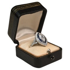 Marquise Cut Diamond (GIA Approx 1.10Carat) Double Halo Engagement Ring Platinum