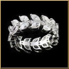 Marquise Cut Diamond Two Row Eternity Ring in 18 Karat Gold