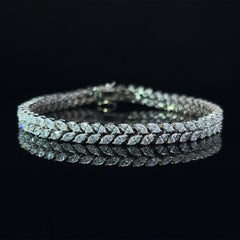 Marquise Cut Diamond Two Row Tennis Bracelet in 18K Gold (7.14ct VVS) by Arnav