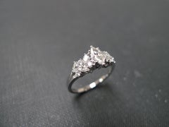 Marquise Cut Diamond Unique Engagement Ring in 18K White Gold with GIA Certified