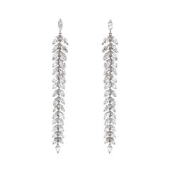 Marquise Cut Diamonds 12.57 Carat Platinum Dangling Drop Earrings